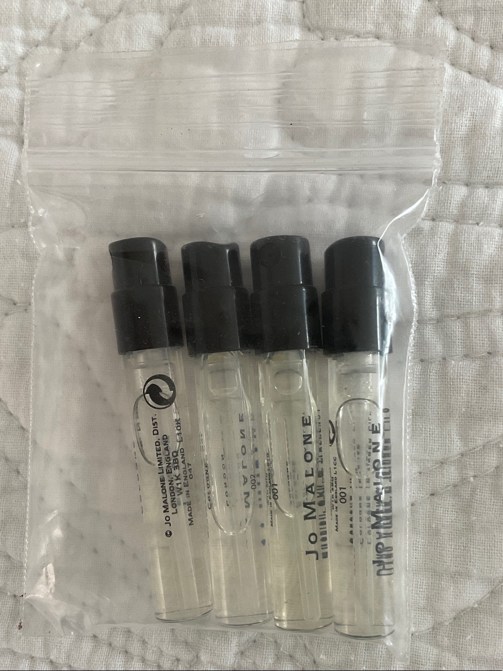 Jo Malone London 4 perfume samples.